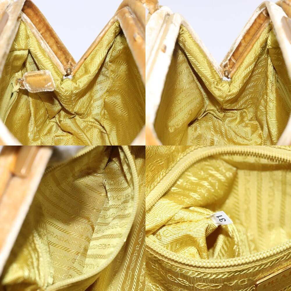 PRADA Hand Bag Velor Yellow Gold - Picture 12 of 12